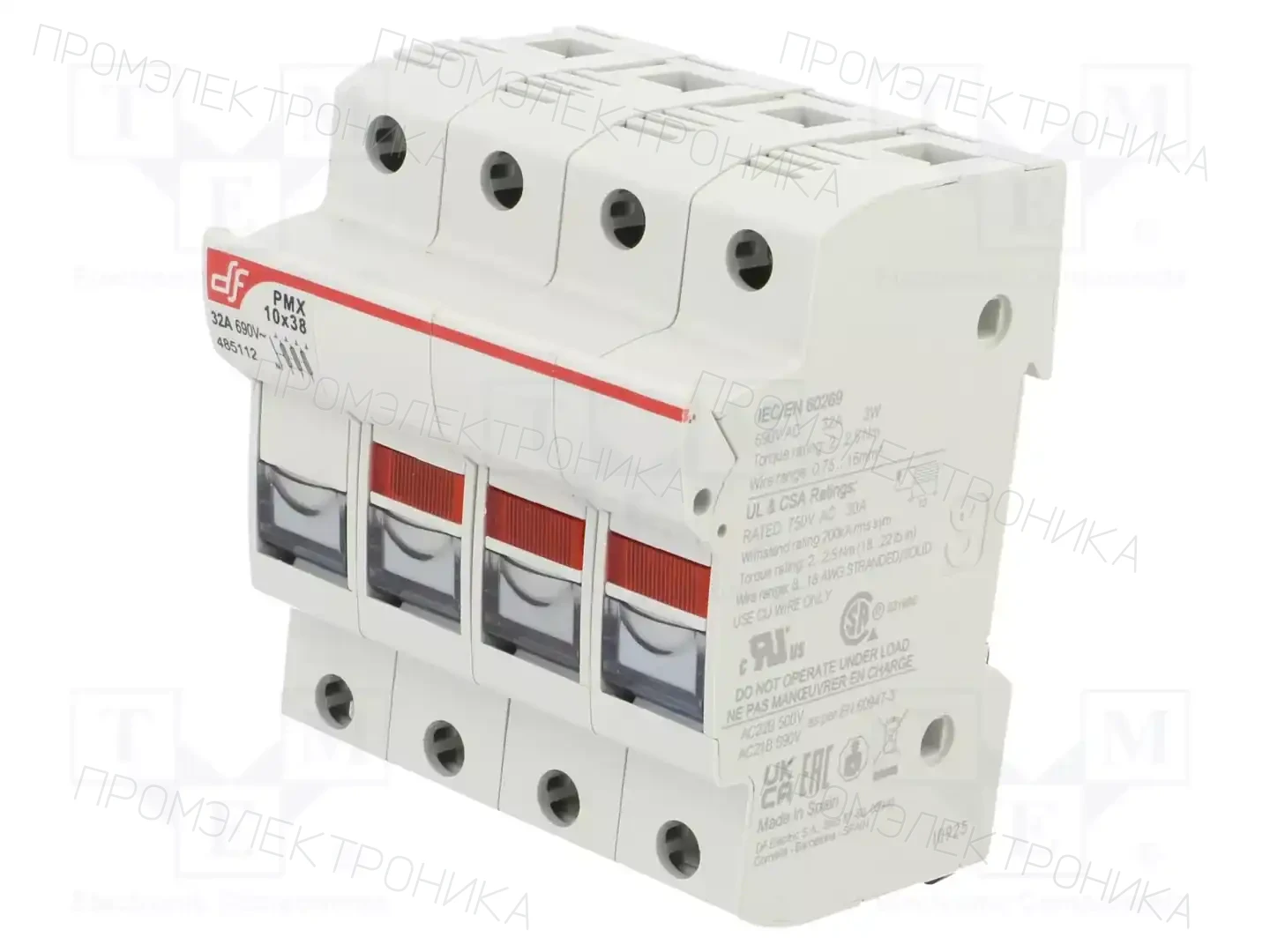 DF ELECTRIC 485112 — Гнезда предохранительные на DIN-рейку