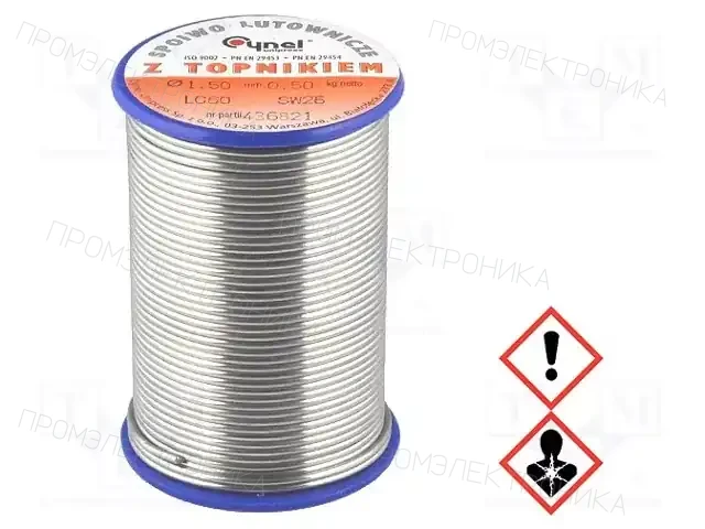 CYNEL SN60PB40-SW26/2.5% Ø 1.50 500 G — Паяльные провода свинцовые