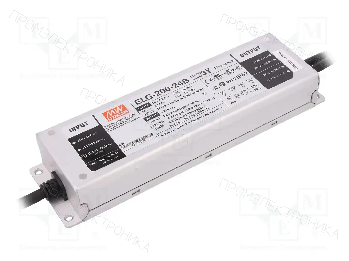 MEAN WELL ELG-200-24B-3Y — Блоки питания для LED