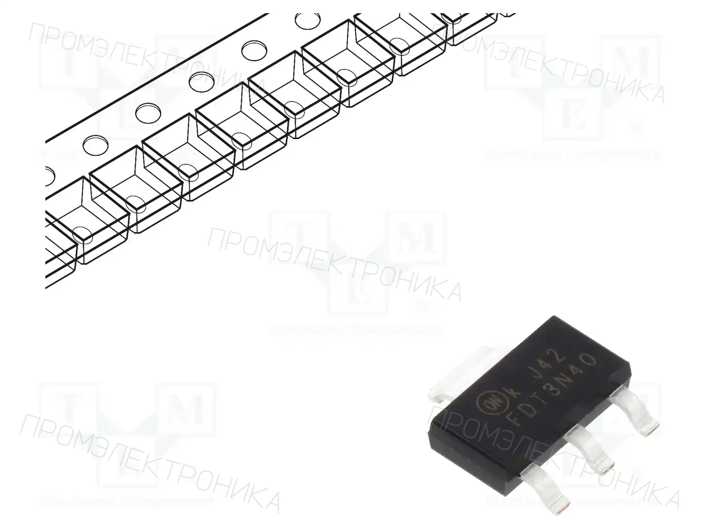 onsemi FDT3N40TF — Транзисторы с каналом N SMD