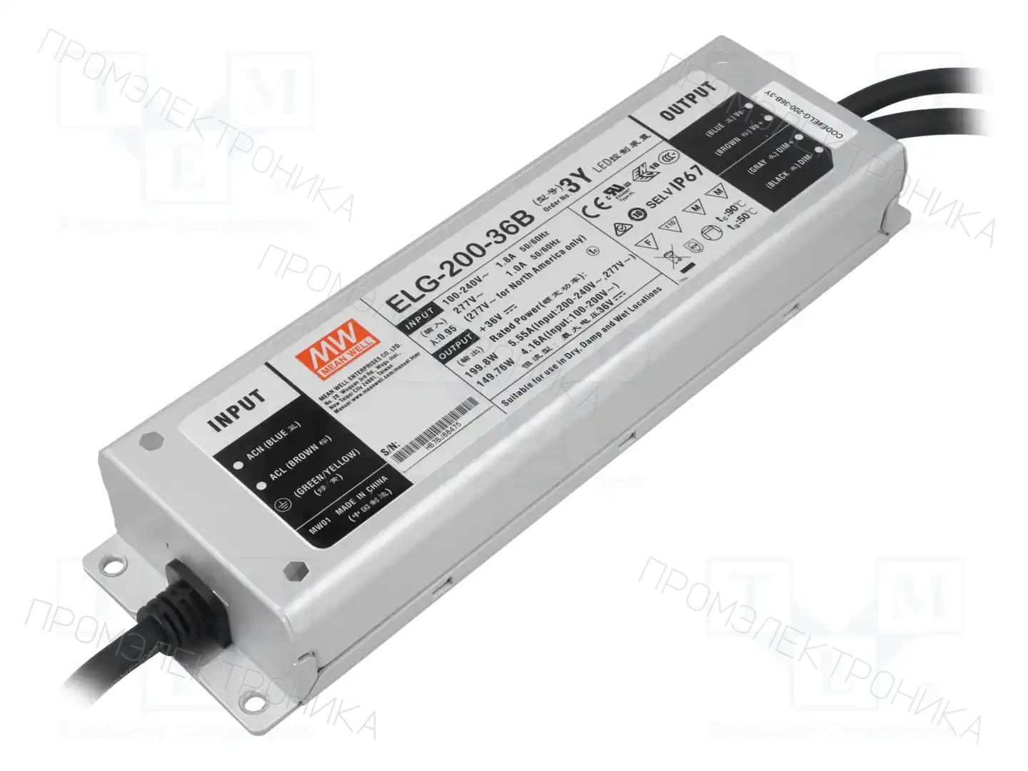 MEAN WELL ELG-200-36B-3Y — Блоки питания для LED