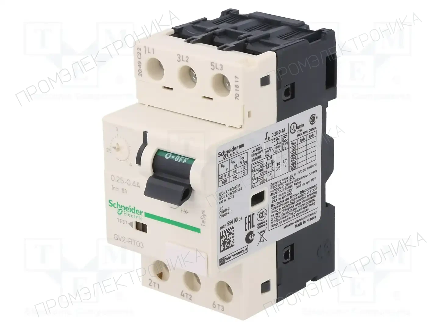 SCHNEIDER ELECTRIC GV2RT03 — Выключатели двигательные