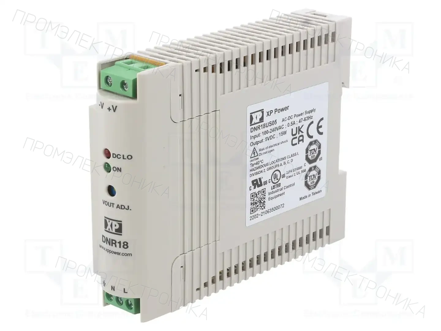 XP POWER DNR18US05 — Блоки питания на DIN-рейку