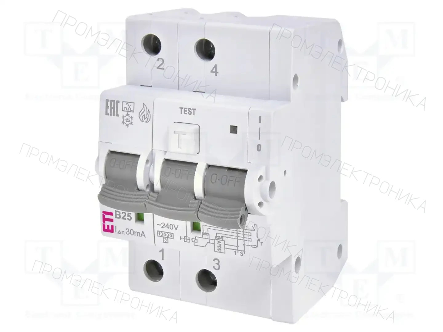 ETI POLAM KZS-AFDD 3M2P A B25/0.03 — Дифференциальные выключатели