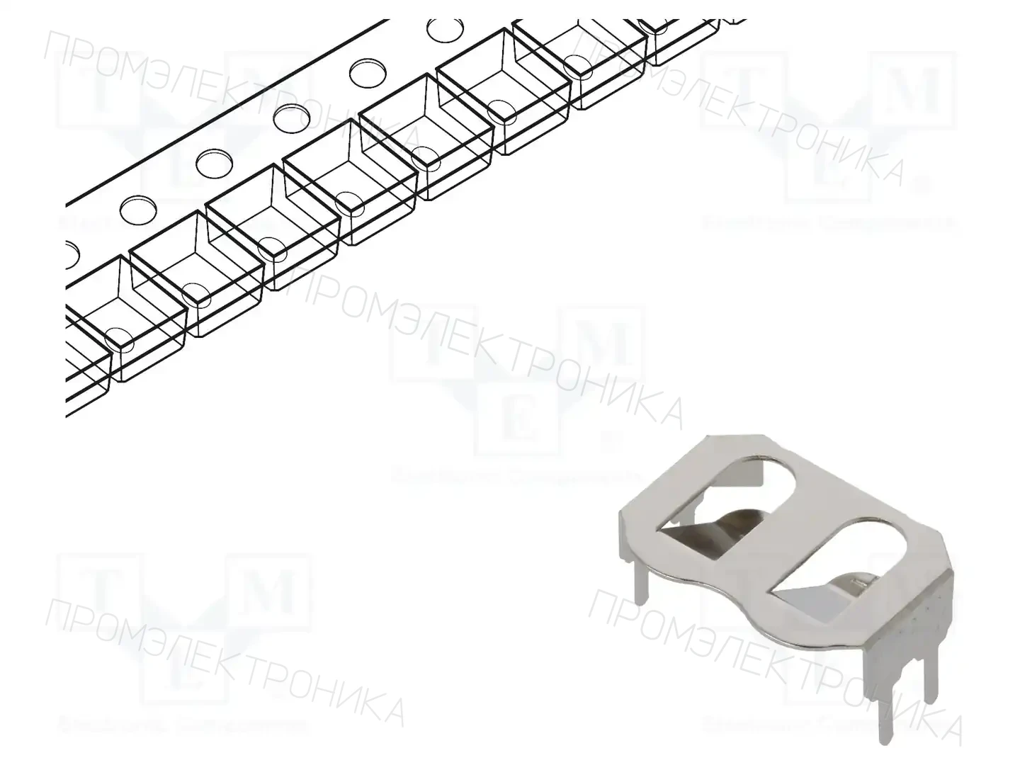 LINX TECHNOLOGIES / TE Connectivity BAT-HLD-012-THM-TR — Батареи - контейнеры и держатели