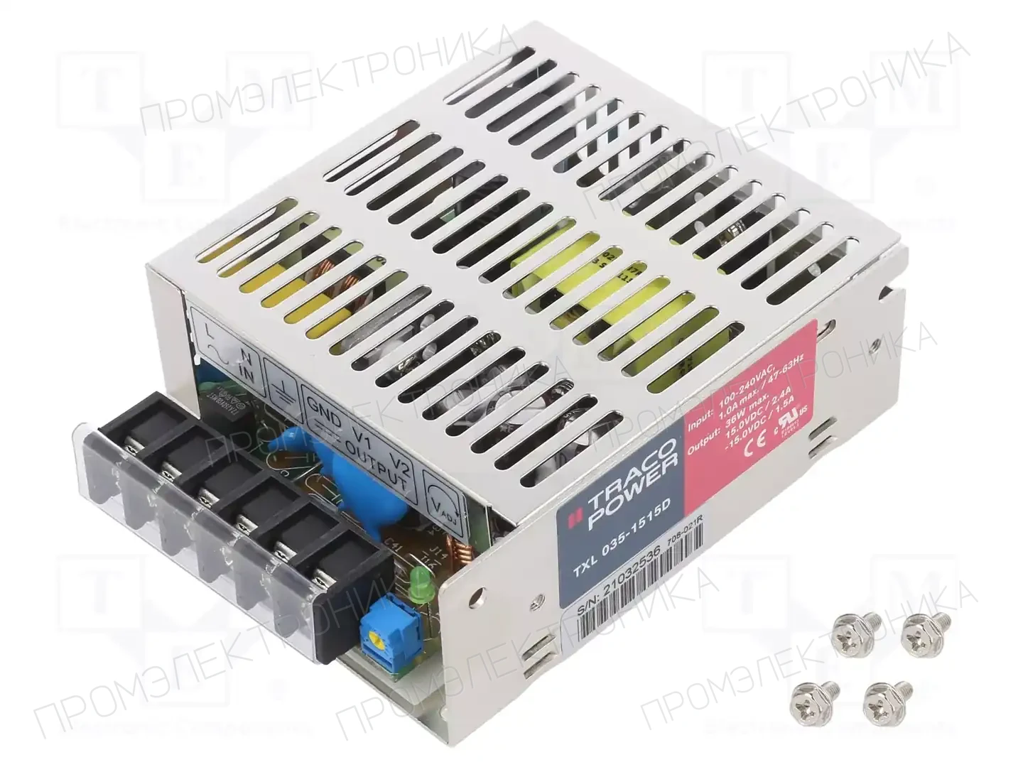 TRACO POWER TXL 035-1515D — Блоки питания для встраивания