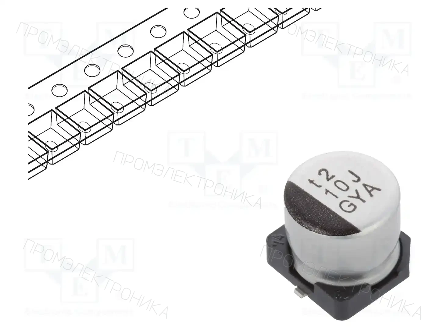 NICHICON GYA1J100MCQADNGS — Конденсаторы гибридные SMD