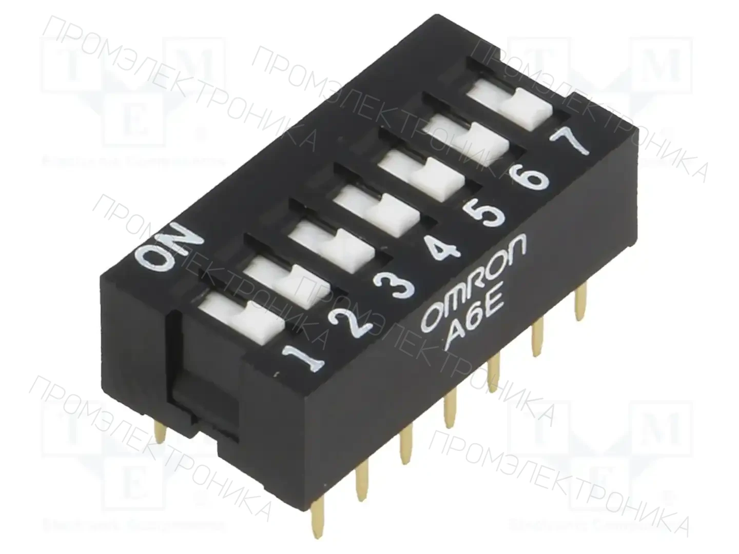 OMRON Electronic Components A6E-7101-N — Переключатели типа Dip-Switch