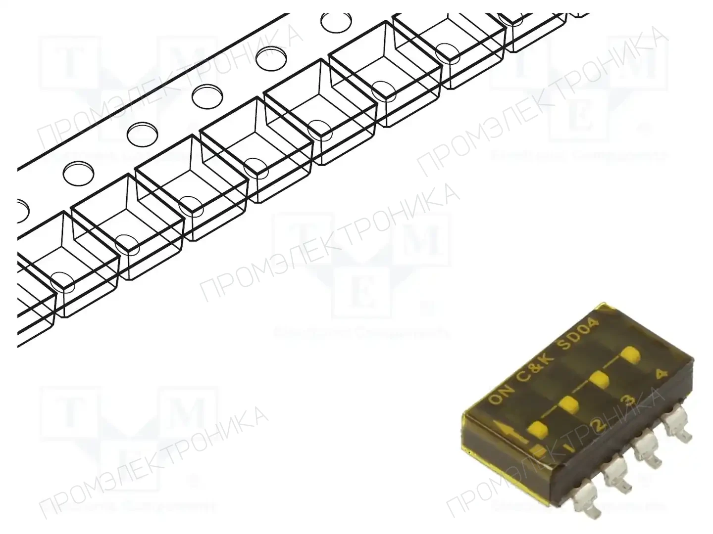 C&K SD04H0SBR — Переключатели типа Dip-Switch
