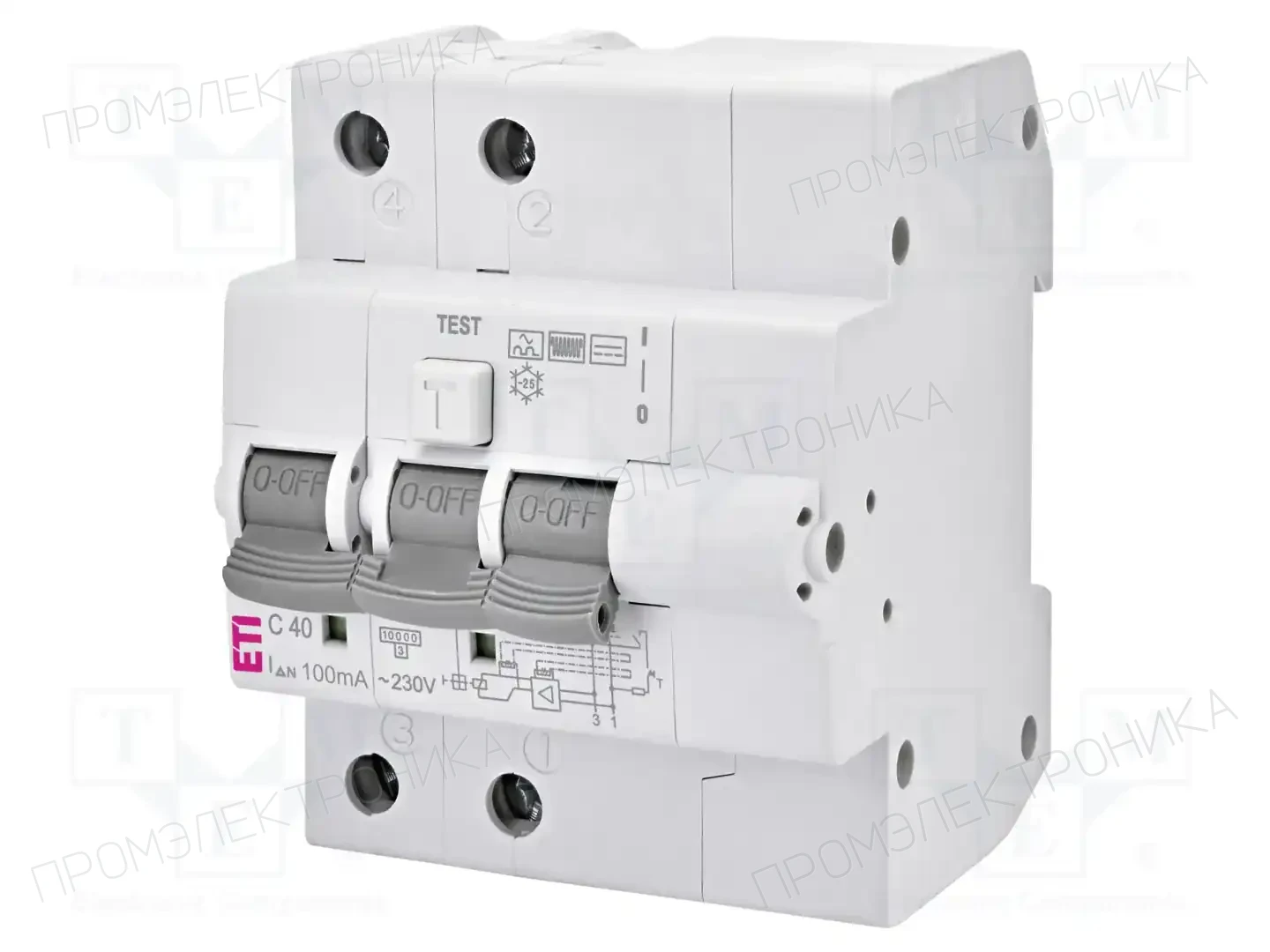 ETI POLAM KZS-4M 2P B C40/0.1 — Дифференциальные выключатели