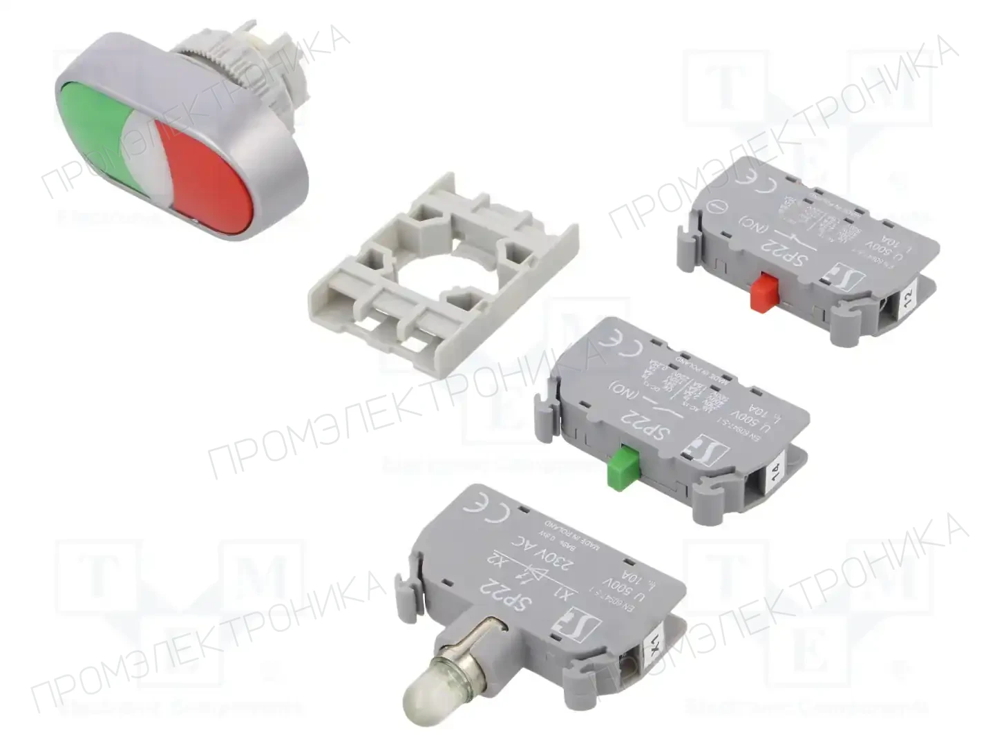 SPAMEL SP22-2KL-11-230-LED\Z/C — Переключатели панельные стандартные 22мм