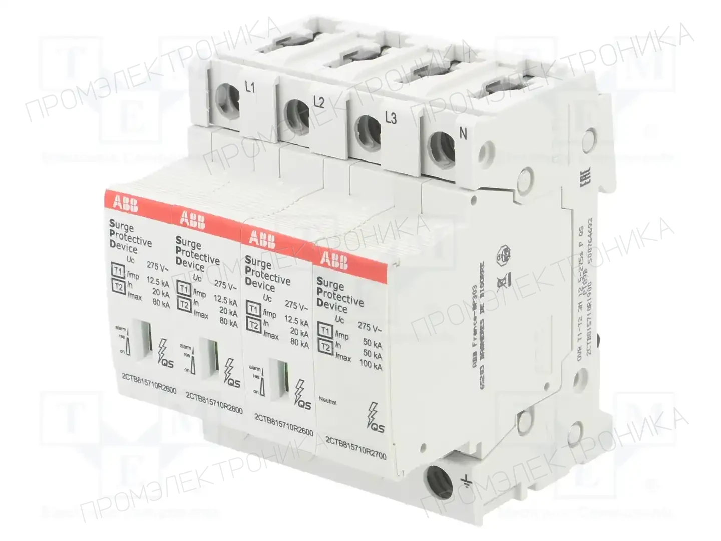 ABB OVR T1-T2 3N 12.5-275S P QS — Ограничители перенапряжения