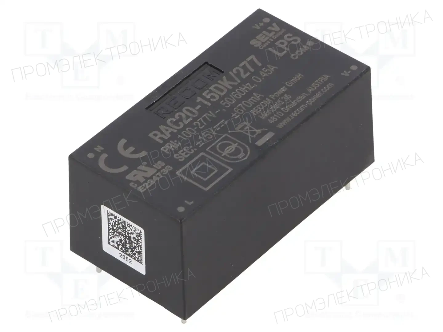 RECOM RAC20-15DK/277 — Преобразователи AC/DC для PCB