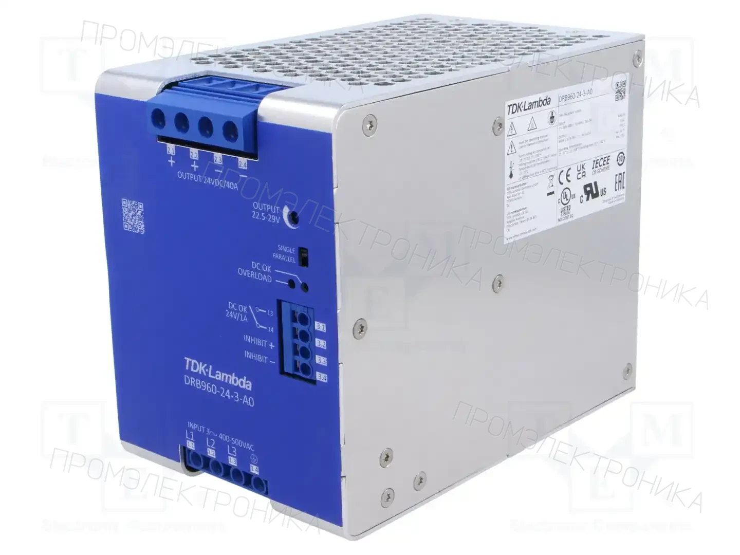 TDK-LAMBDA DRB960-24-3-A0 — Блоки питания на DIN-рейку
