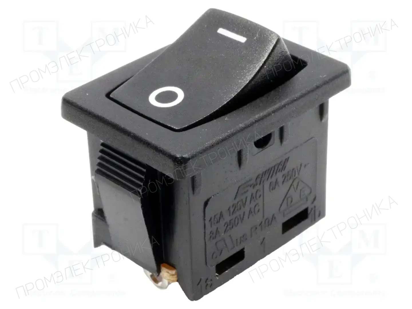 E-SWITCH R1966ABLKBLKGS — Переключатели типа Rocker