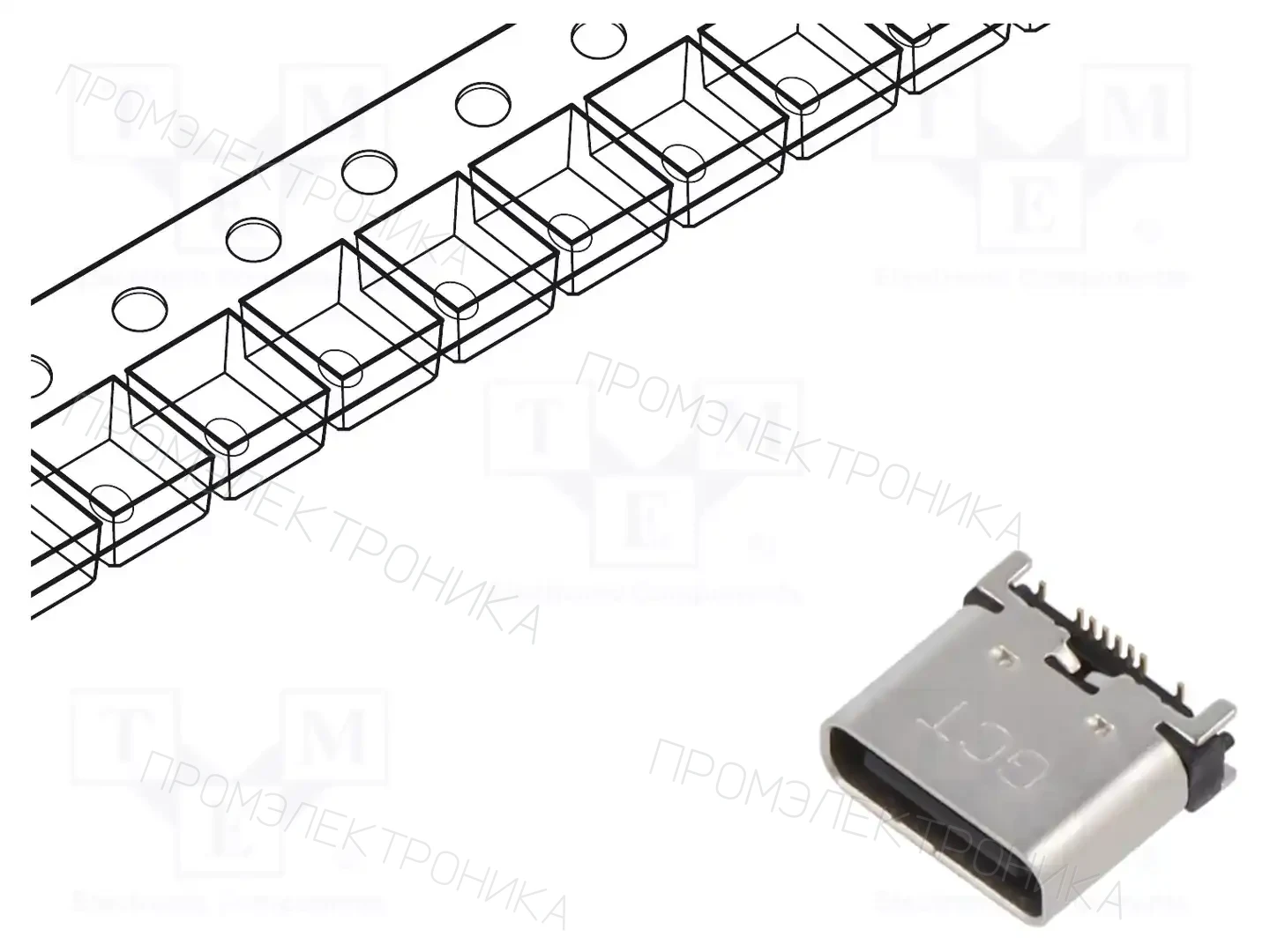 GCT USB4145-03-0070-C — Разъeмы USB и IEEE1394