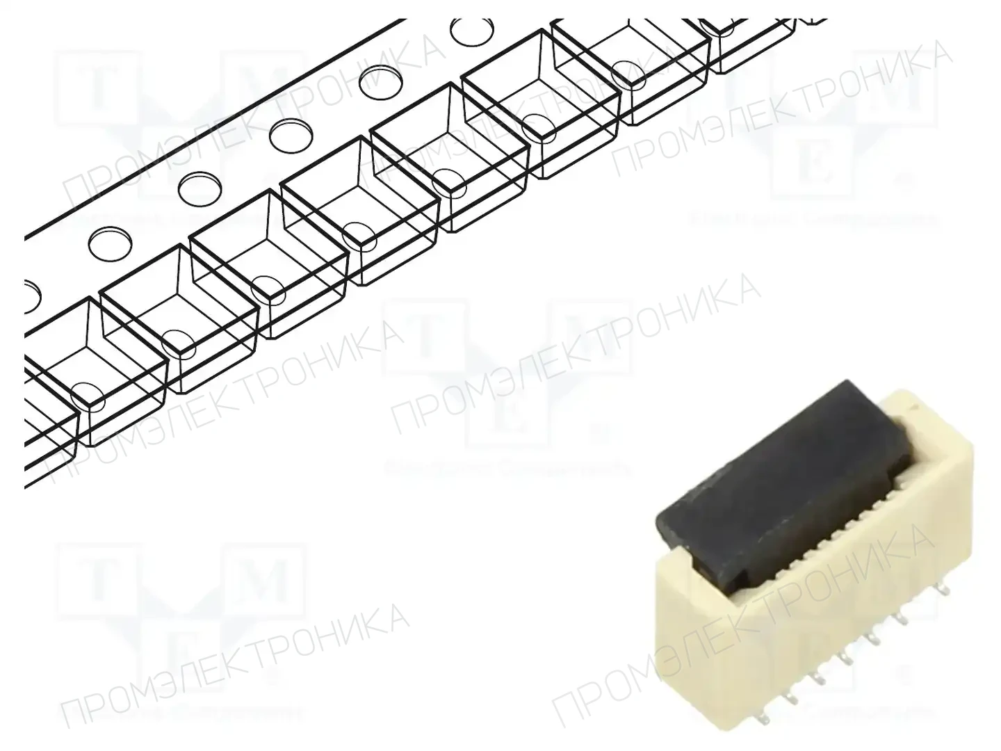 GCT FFC2A36-10-0-T-R — Разъeмы FFC/FPC растр 0,5мм