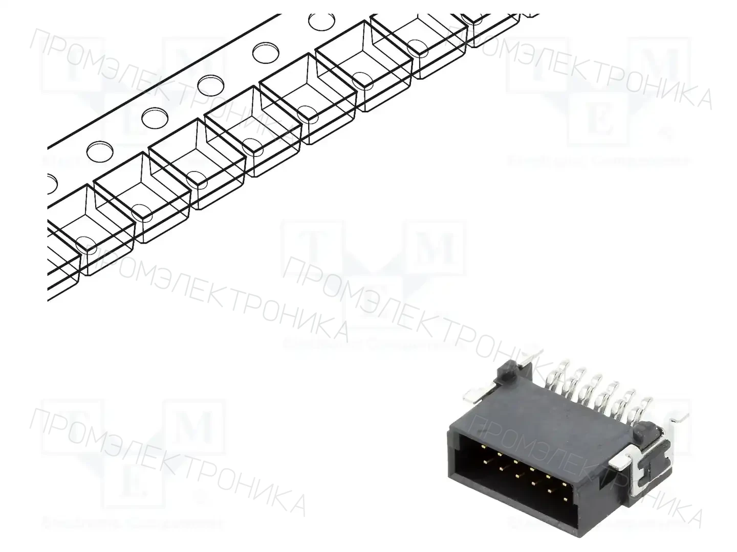ADAM TECH ESMC-M-12-SGR-SMT-T/R — Разъeмы пластина - пластина