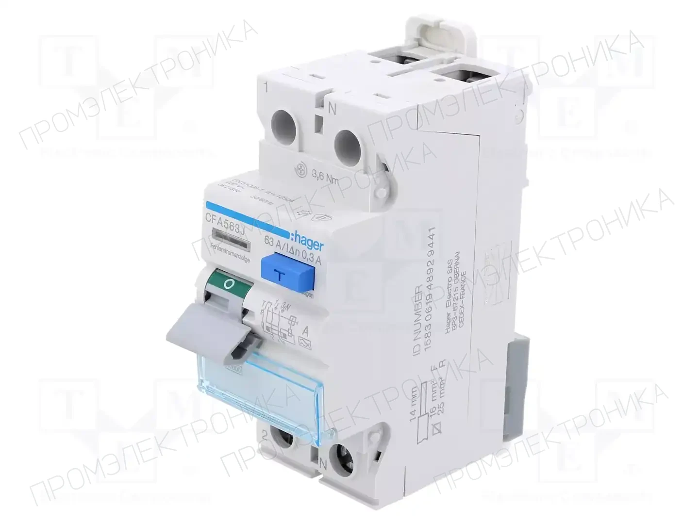 HAGER CFA563J — Дифференциальные выключатели