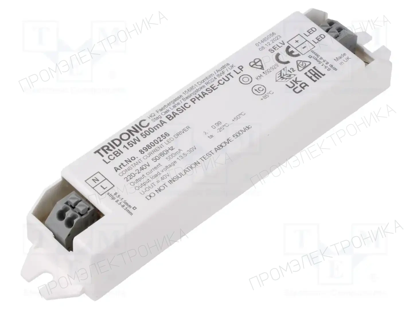 TRIDONIC LCBI 15W 500MA BASIC PHASE-CUT LP — Блоки питания для LED