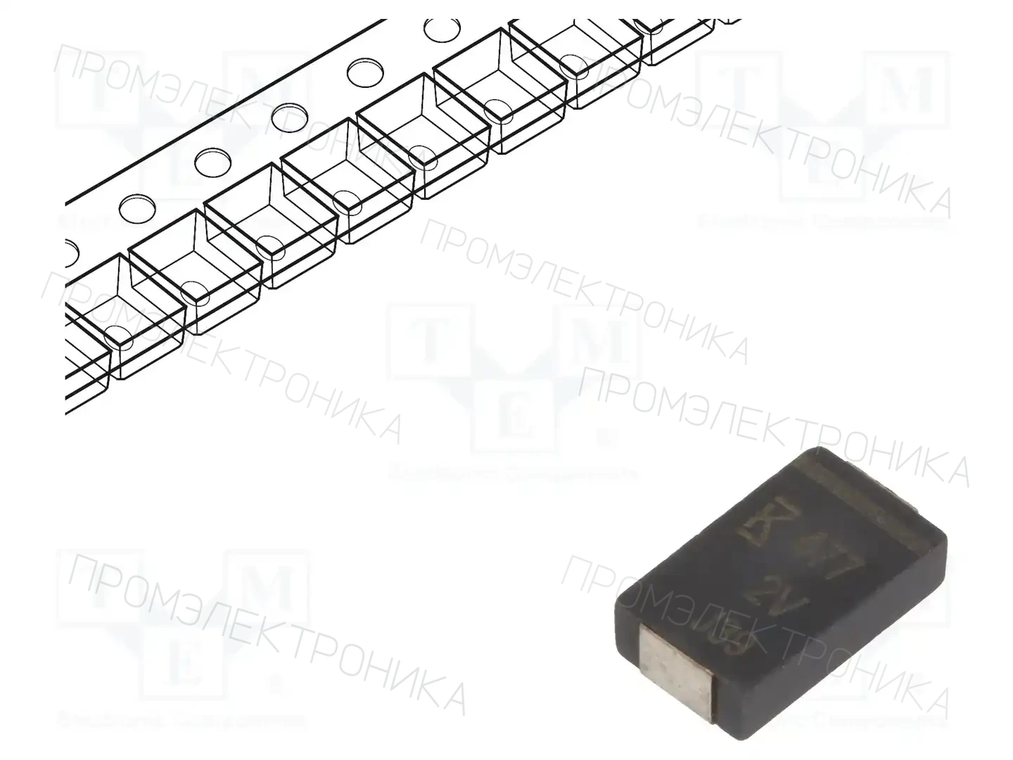 KEMET A720V477M002APE4R5 — Конденсаторы полимерные SMD