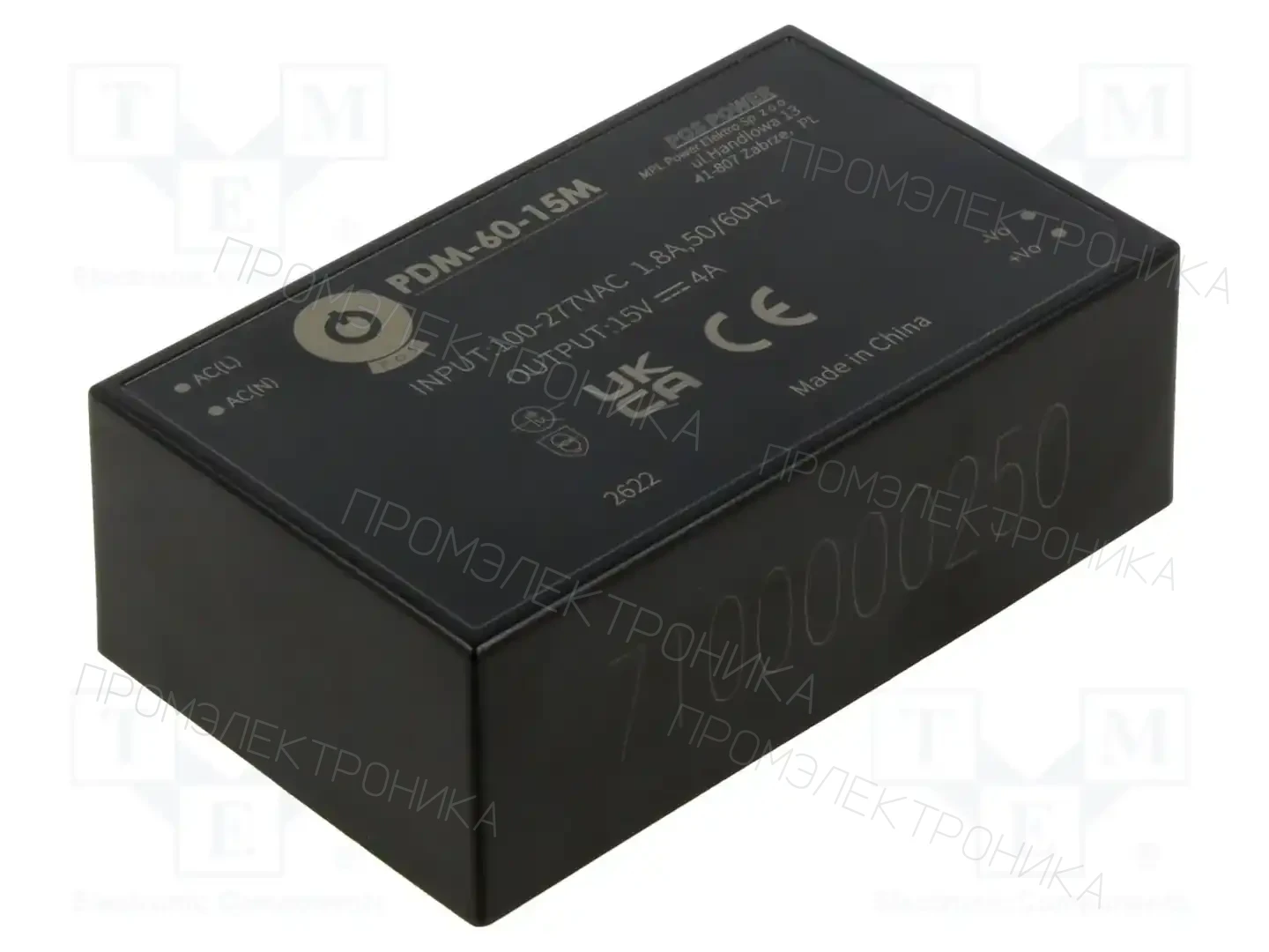 POS PDM-60-15M — Преобразователи AC/DC для PCB