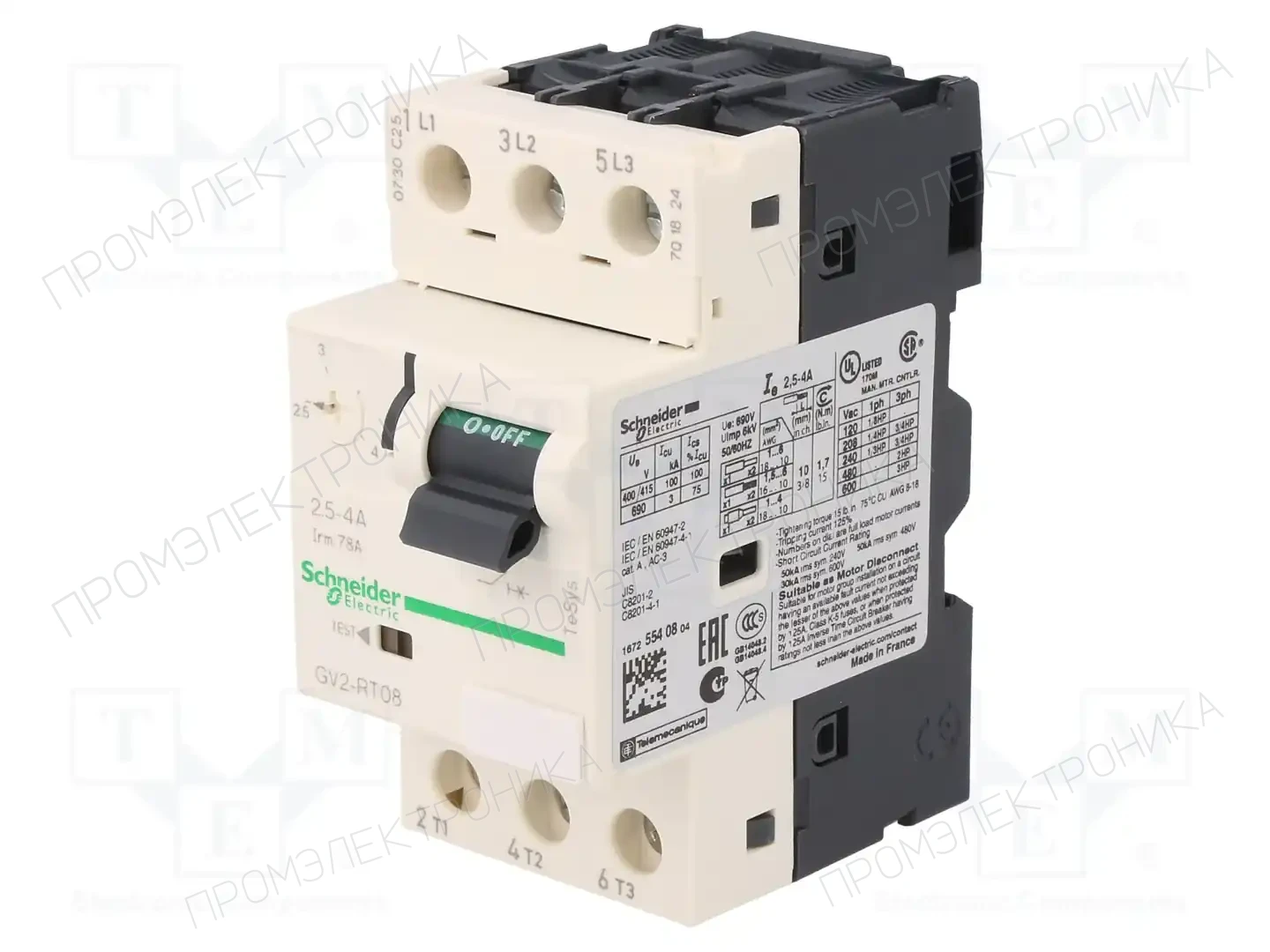 SCHNEIDER ELECTRIC GV2RT08 — Выключатели двигательные