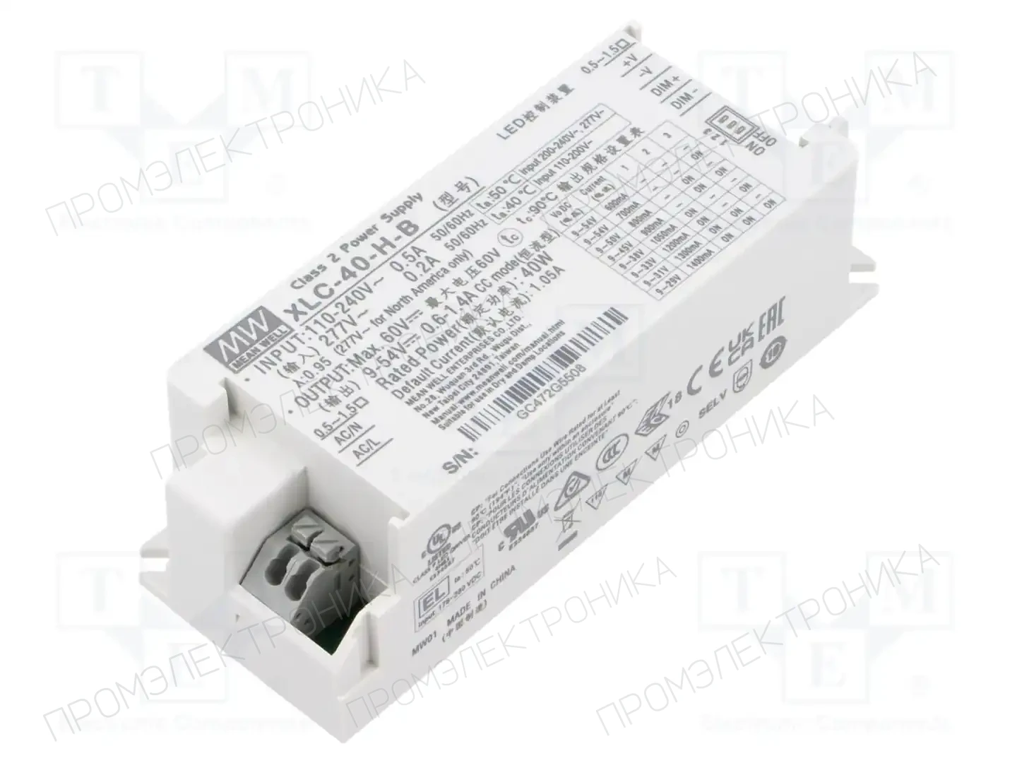 MEAN WELL XLC-40-H-B — Блоки питания для LED