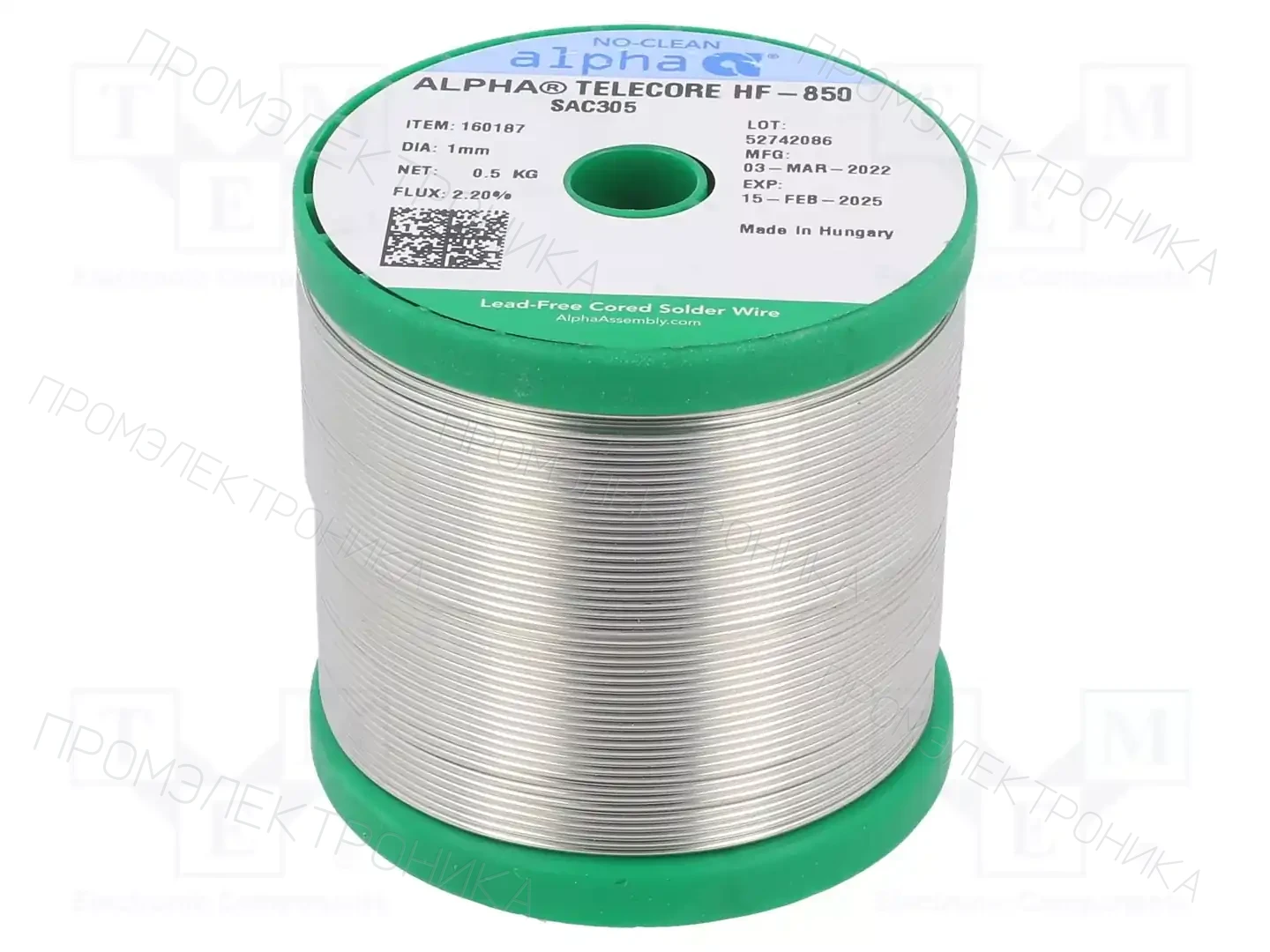 ALPHA SAC305 TELECORE HF-850/122 1MM 500G — Паяльные провода бессвинцовые