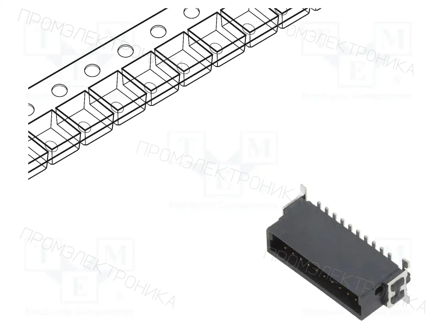 ADAM TECH ESMC-M-20-SGS-SMT-A-PP-T/R — Разъeмы пластина - пластина