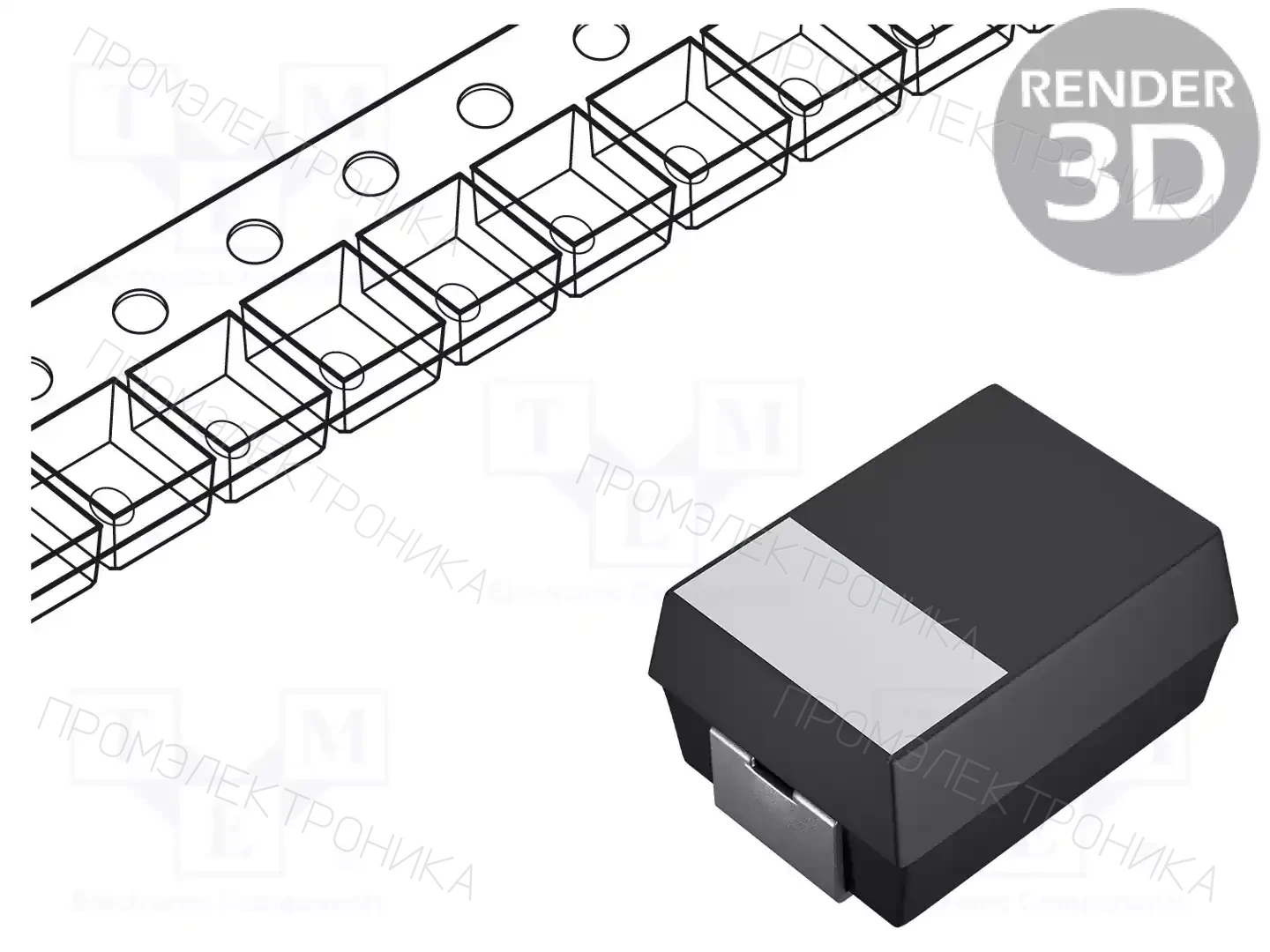VISHAY 293D685X0010B2TE3 — Конденсаторы танталовые SMD
