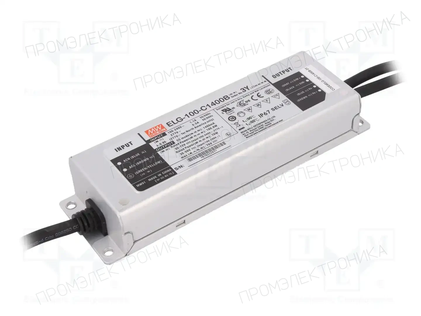 MEAN WELL ELG-100-C1400B-3Y — Блоки питания для LED