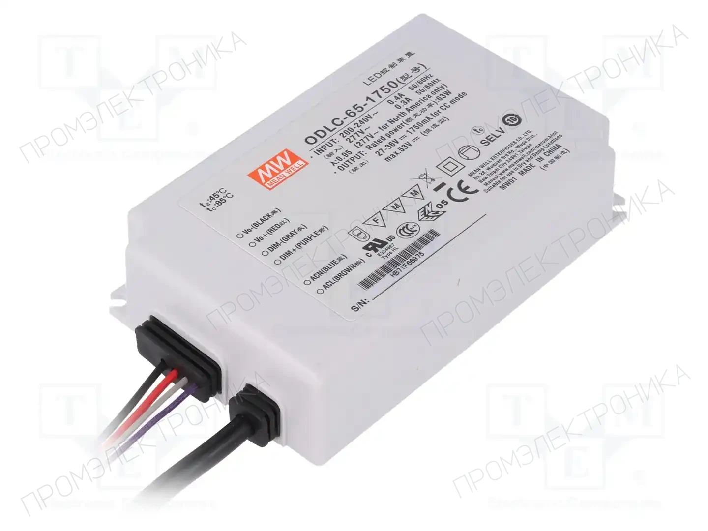 MEAN WELL ODLC-65-1750 — Блоки питания для LED