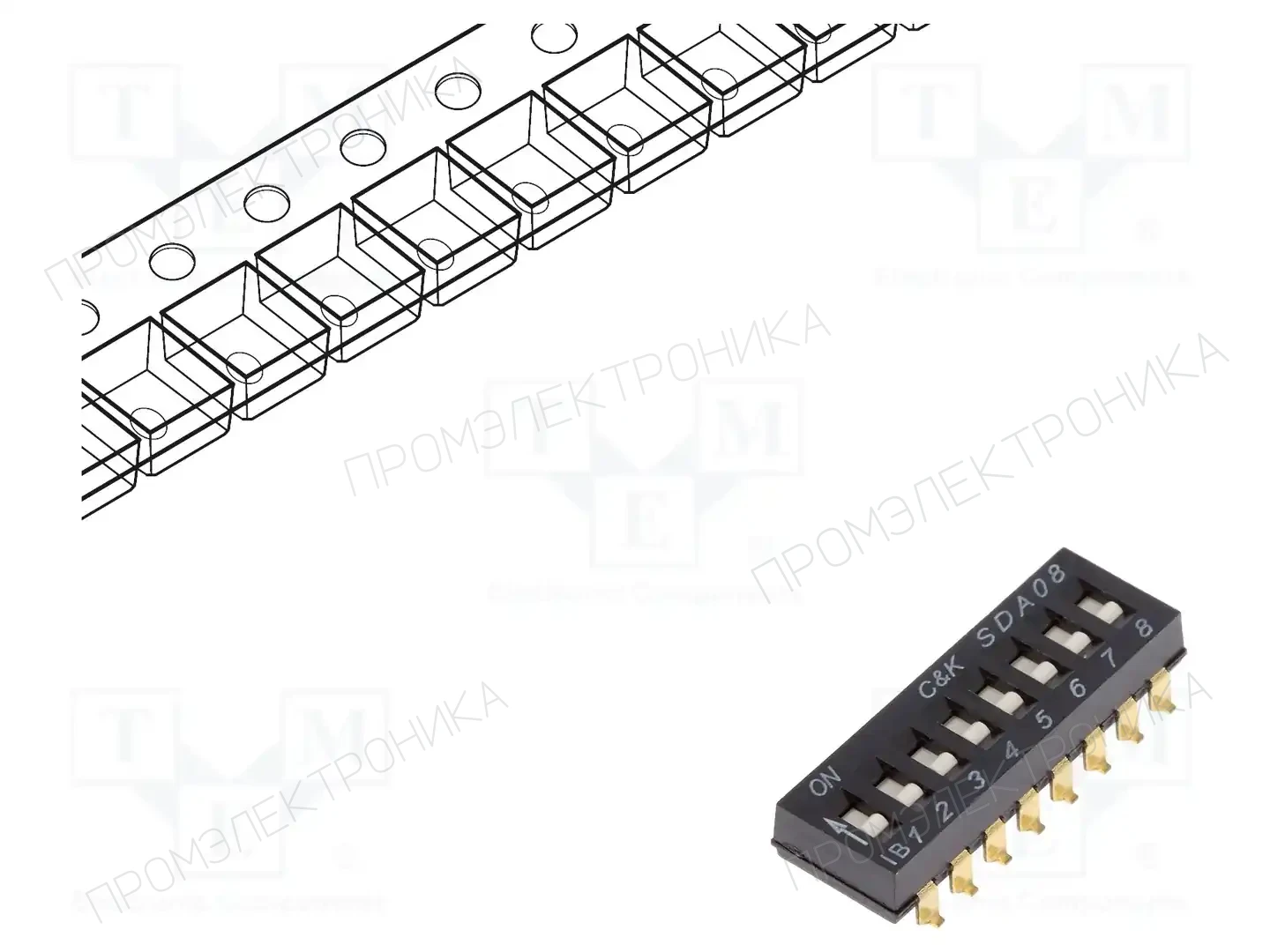 C&K SDA08H0SBR — Переключатели типа Dip-Switch