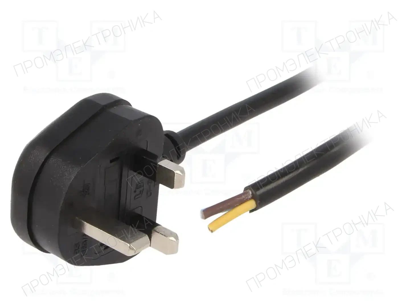LIAN DUNG LT-318(13A) 3X1.0 BLK 3M END CUT — Кабели питания компьютерные и универс