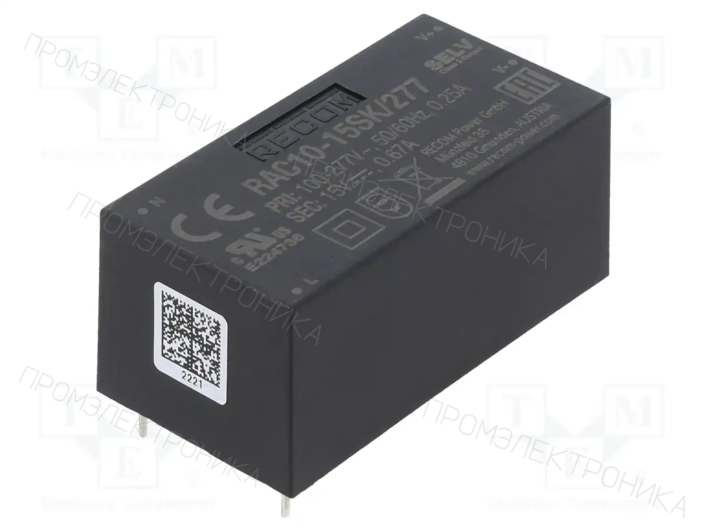 RECOM RAC10-15SK/277 — Преобразователи AC/DC для PCB