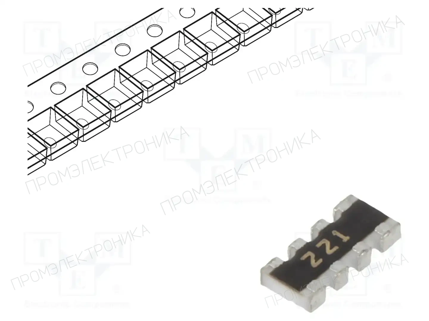 BOURNS CAY16-221J4LF — Резисторные сборки
