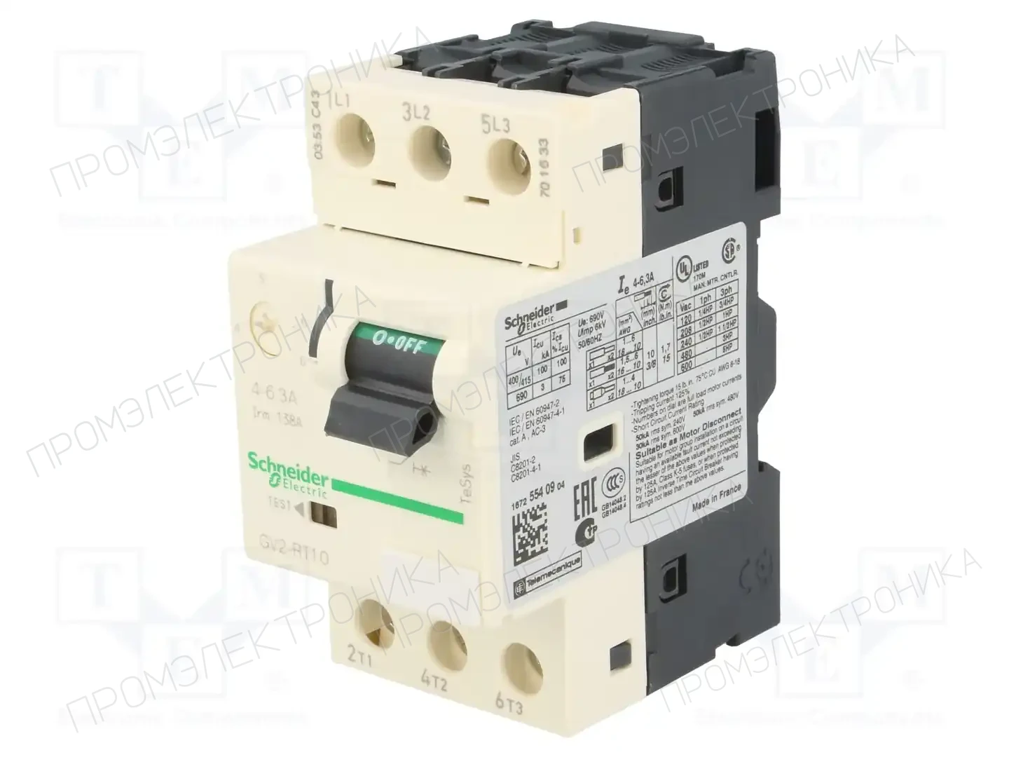 SCHNEIDER ELECTRIC GV2RT10 — Выключатели двигательные