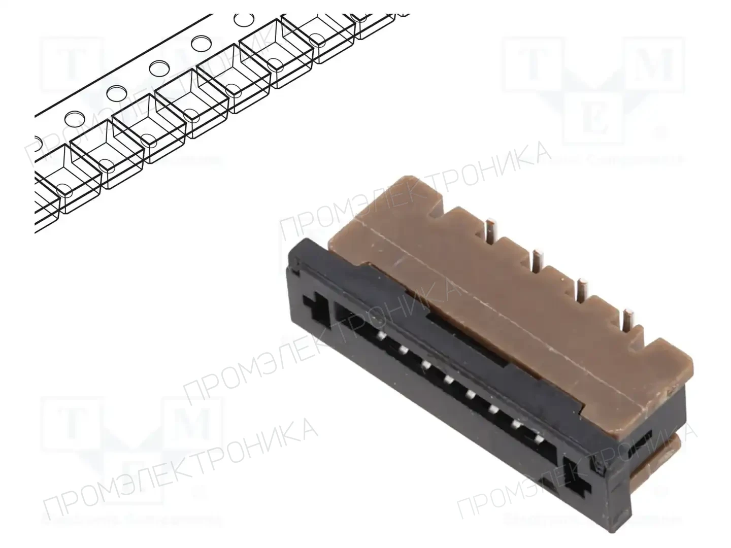 AMPHENOL COMMUNICATIONS SOLUTIONS SFW8S-2STE1LF — Разъeмы FFC/FPC растр 0,5мм
