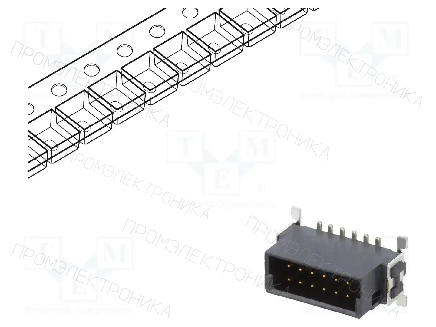 ADAM TECH ESMC-M-12-SGS-SMT-A-PP-T/R — Разъeмы пластина - пластина