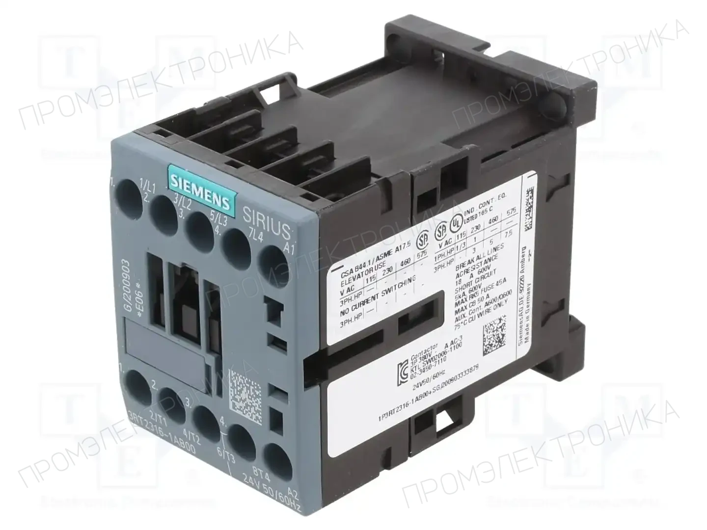 SIEMENS 3RT2316-1AB00 — Контакторы - главные модули