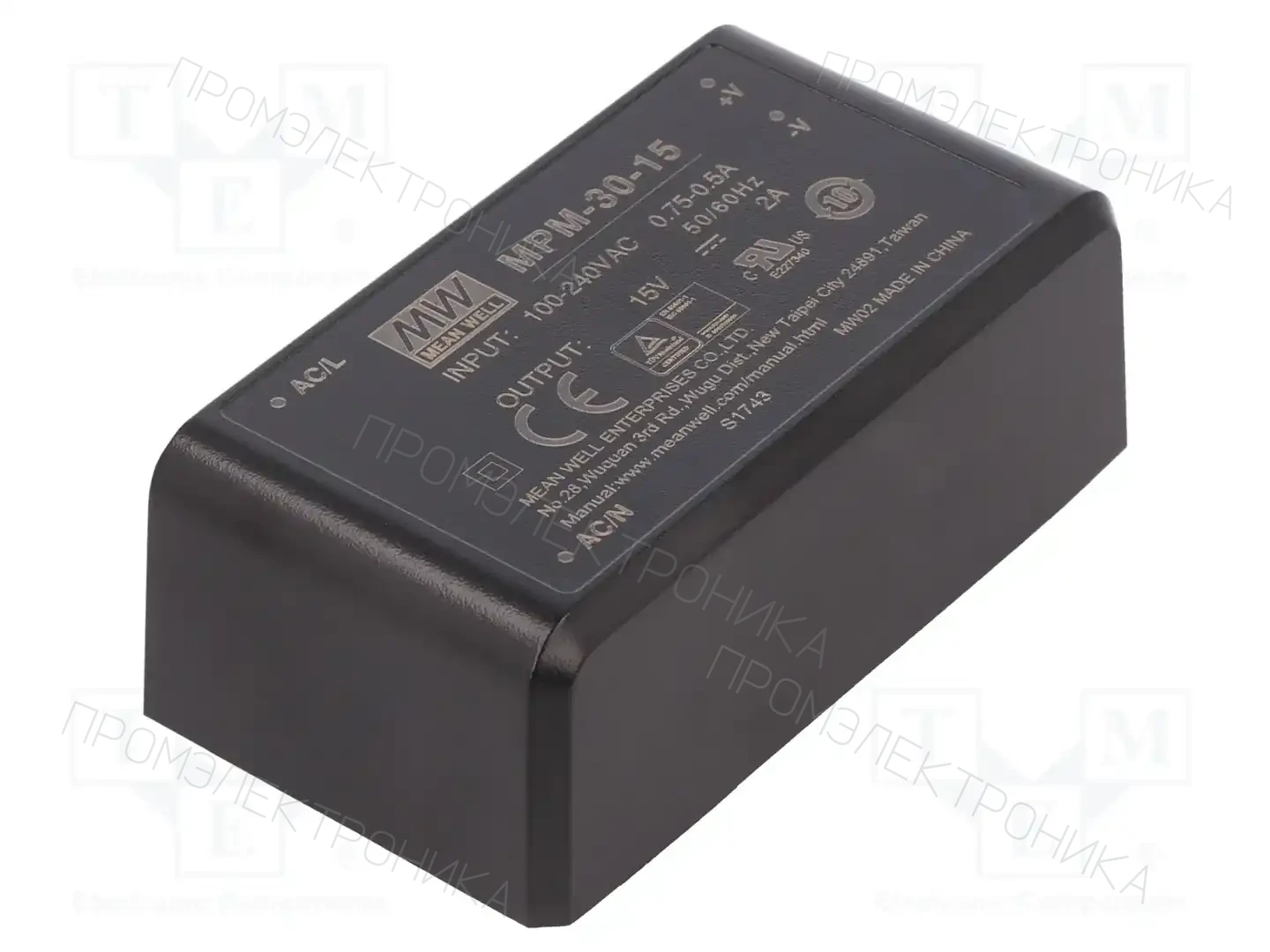 MEAN WELL MPM-30-15 — Преобразователи AC/DC для PCB