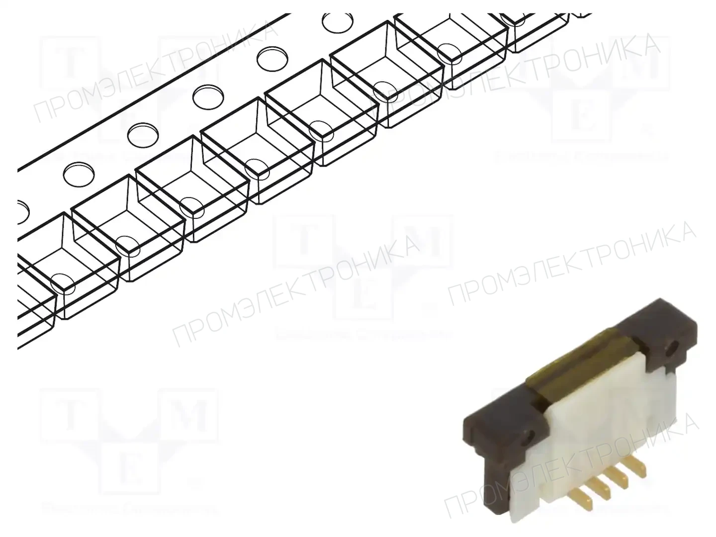 GCT FFC3A20-04-G — Разъeмы FFC/FPC растр 1,00мм
