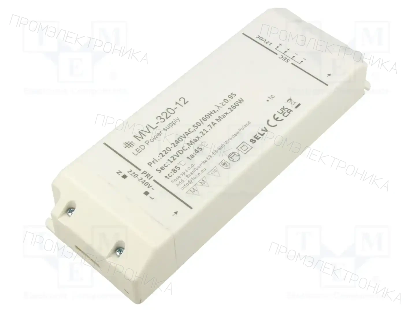 FOSE MVL-320-12 — Блоки питания для LED