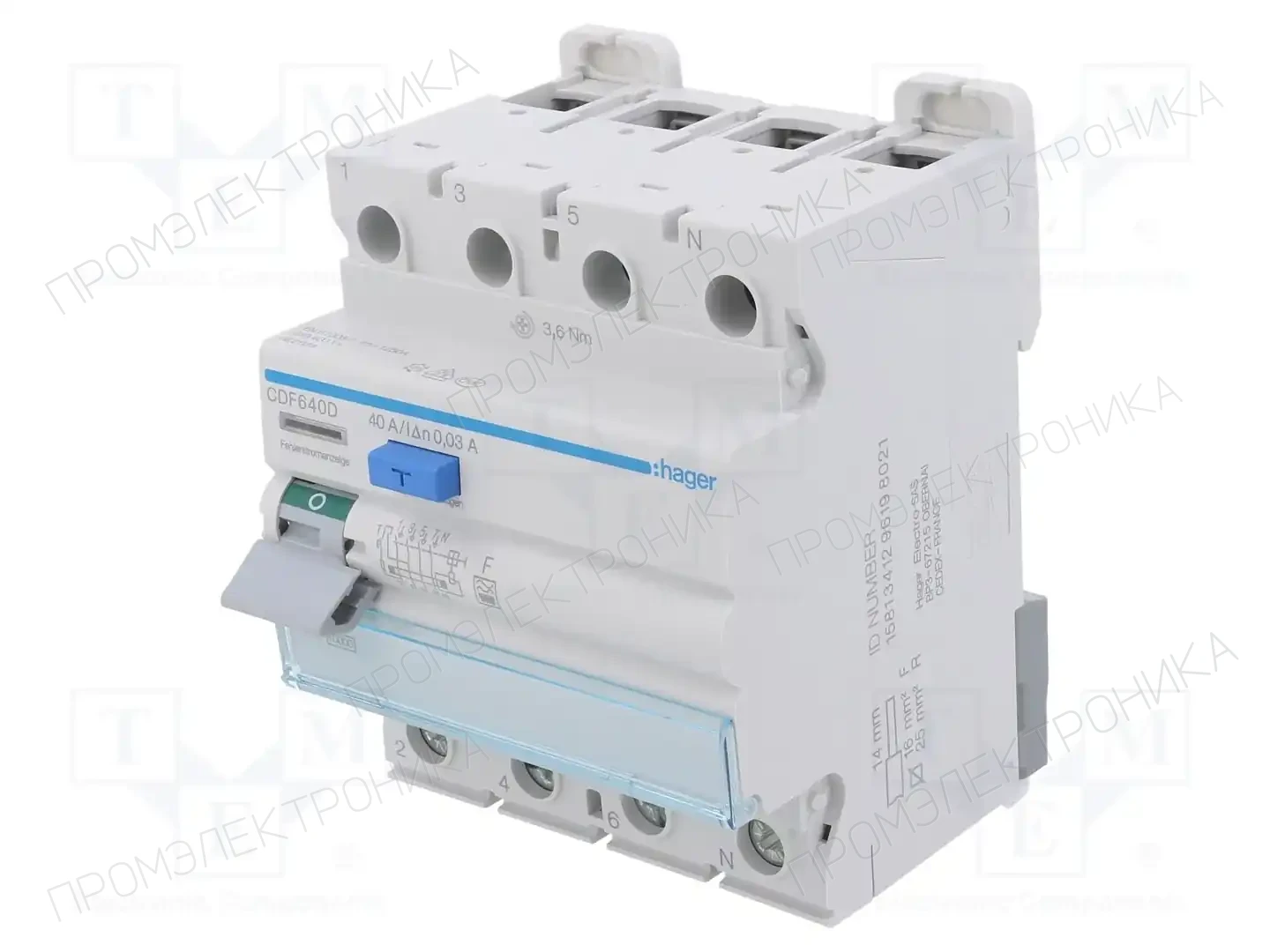 HAGER CDF640D — Дифференциальные выключатели