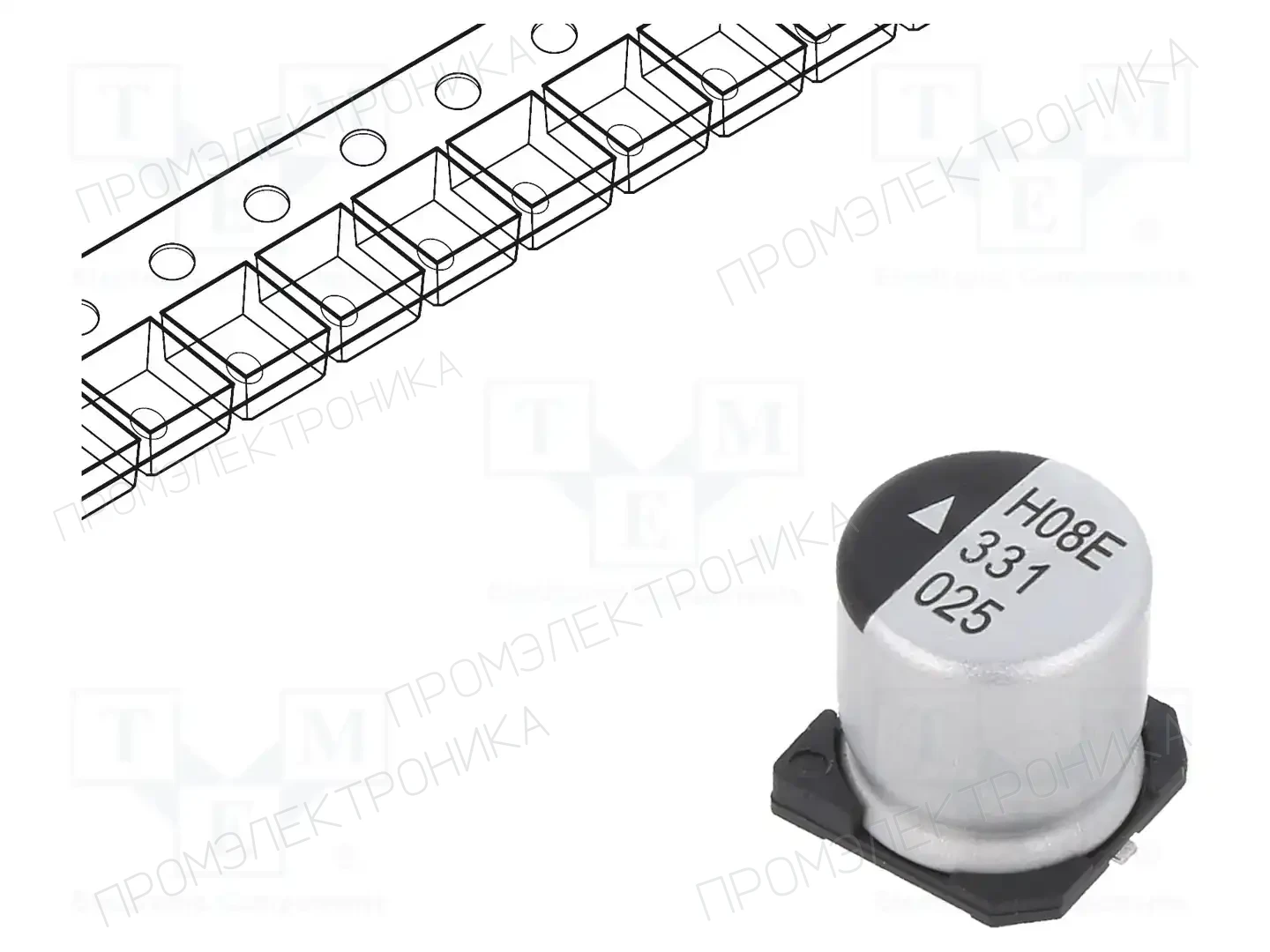 KYOCERA AVX AEH1010331M025R — Конденсаторы электролитические SMD