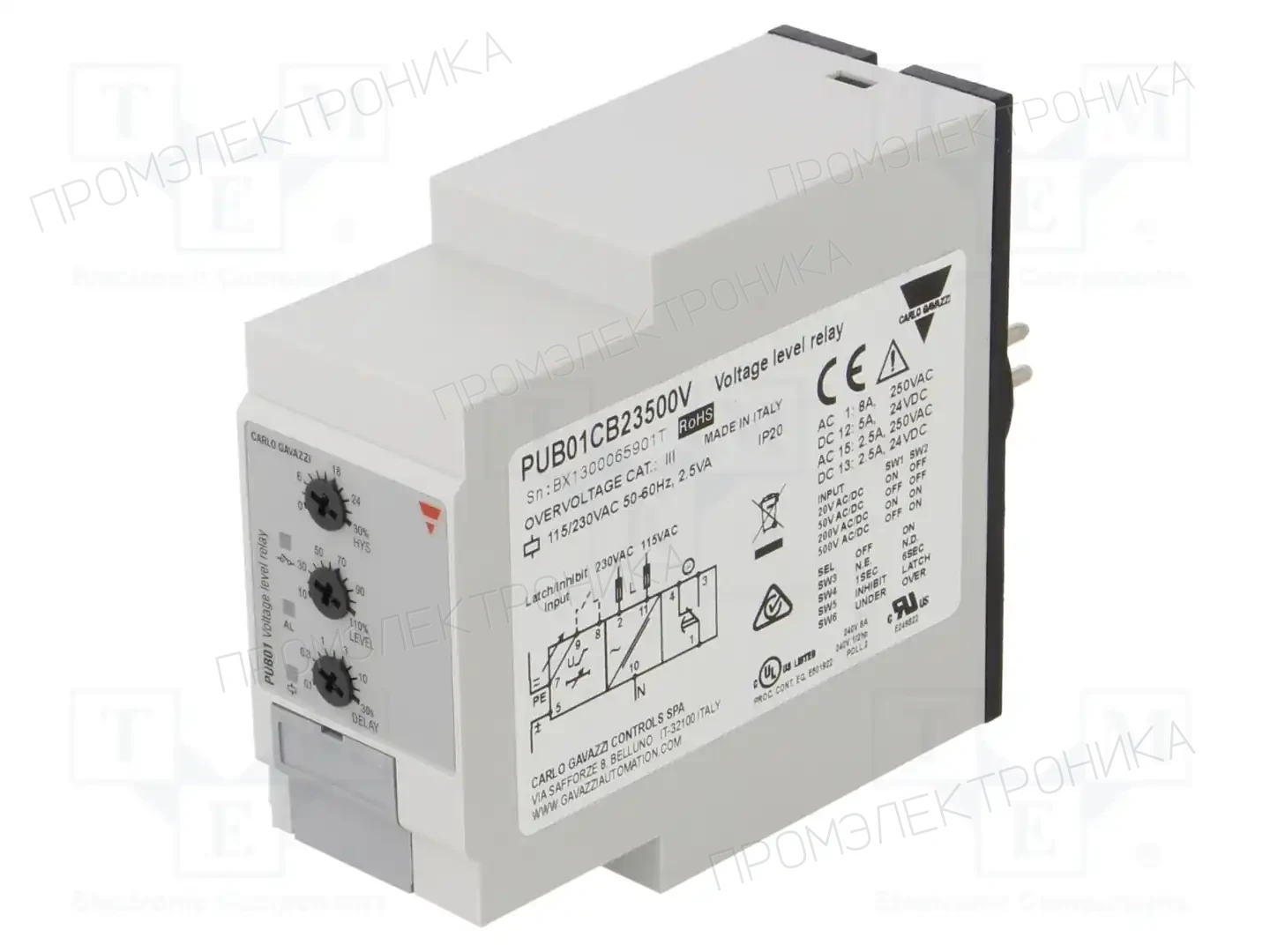 CARLO GAVAZZI PUB01CB23500V — Контрольные реле