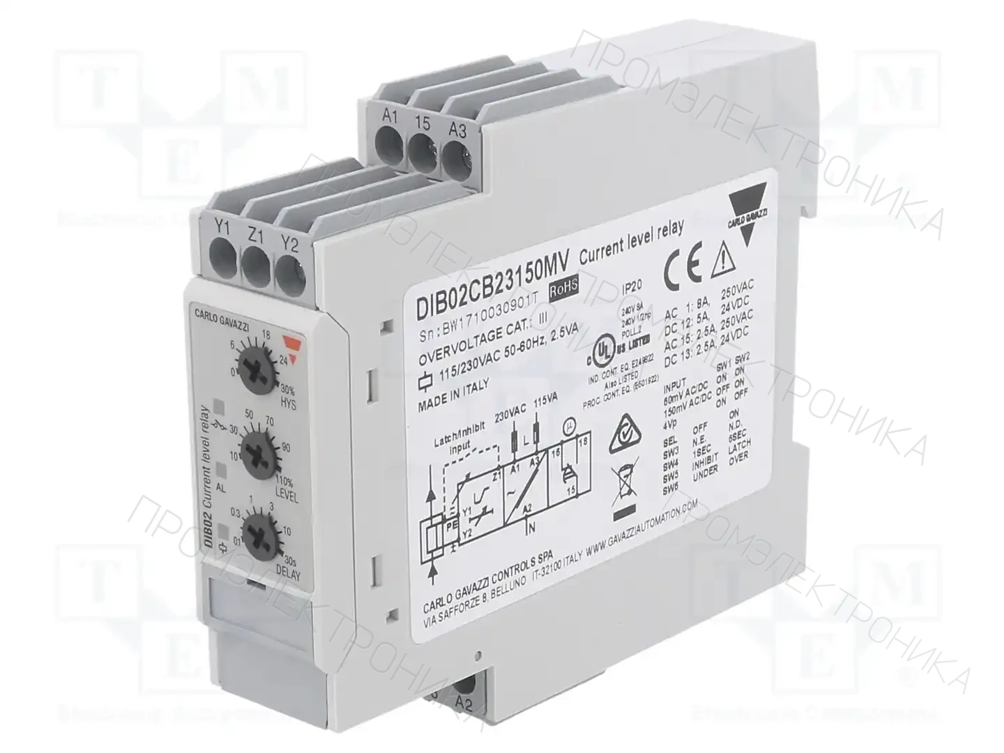 CARLO GAVAZZI DIB02CB23150MV — Контрольные реле