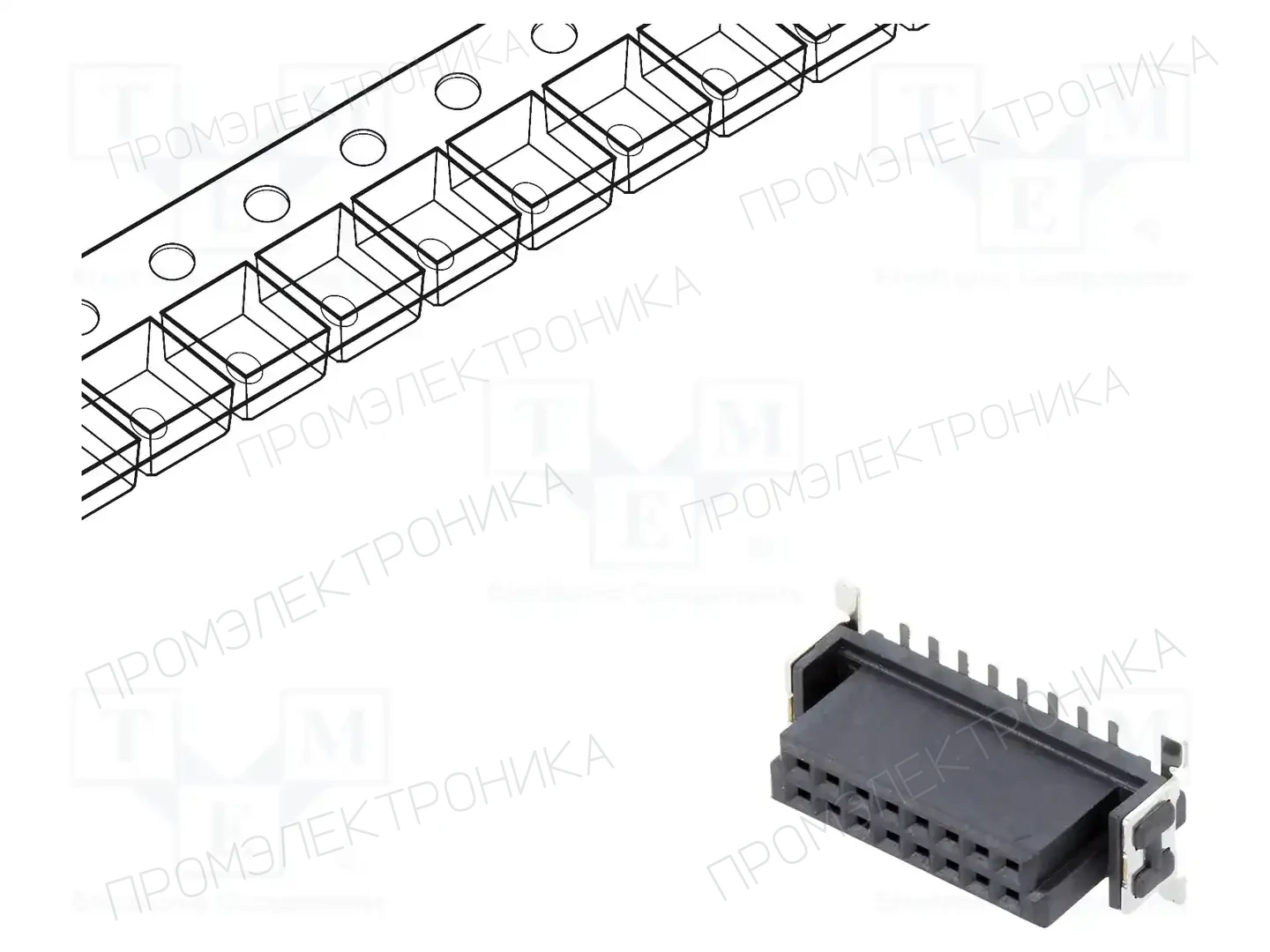 ADAM TECH ESMC-F-16-SGS-SMT-A-PP-T/R — Разъeмы пластина - пластина