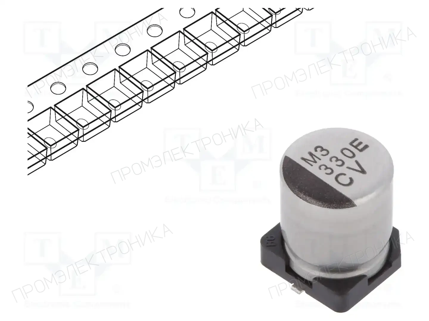 NICHICON UCV1E331MCL1GS — Конденсаторы электролитические SMD